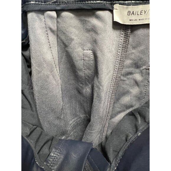 Bailey/44 Womens Faux Leather High-Waisted Belted Pants Medium Navy Blue - Picture 7 of 7